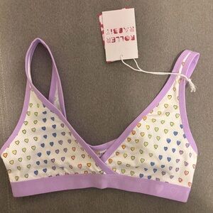 Roller Rabbit Multicolor Heart Bralette - Lavender Trim